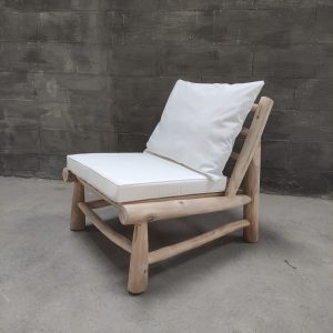 ספה זוגית עץ טיק לבן