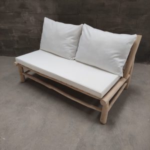ספה זוגית עץ טיק לבן